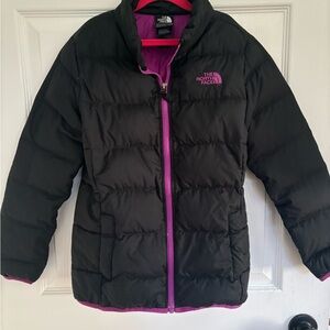 The North Face Black and Pink Kids Puffer Jacket